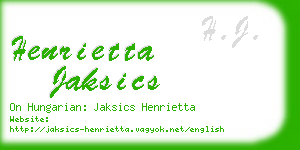 henrietta jaksics business card